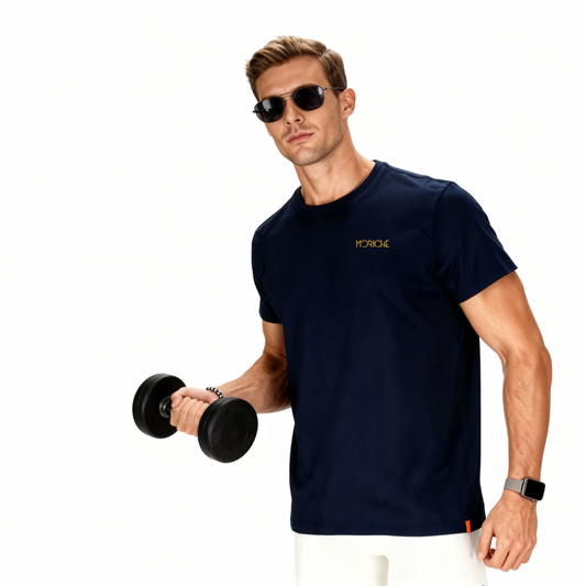 Moriche Heren T-shirt Blauw Bio-katoen en gerecycled polyester