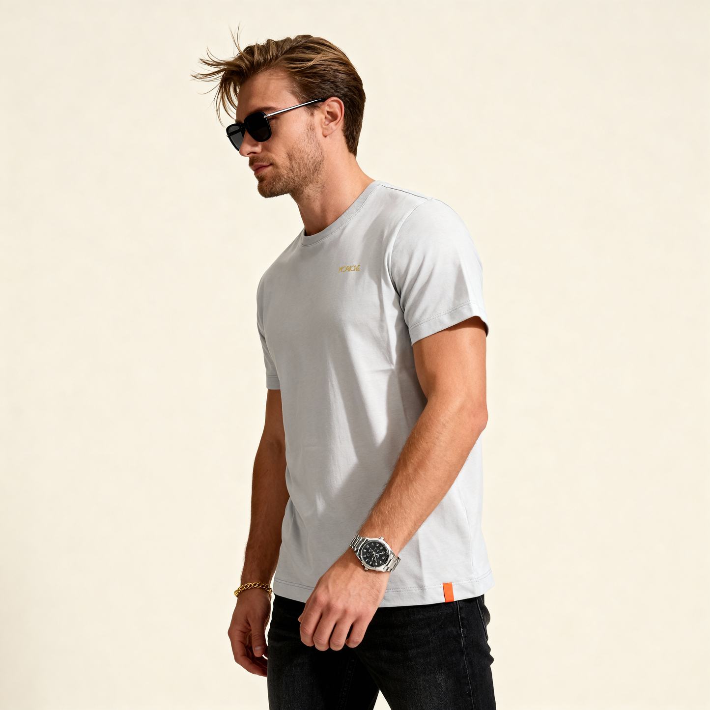 Moriche Heren T-shirt Grijs Bio-katoen en gerecycled polyester