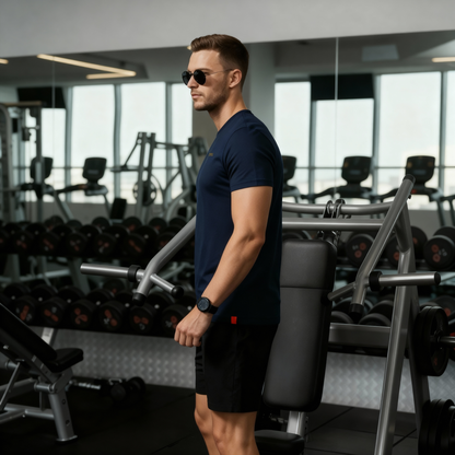 Moriche Heren T-shirt Blauw Bio-katoen en gerecycled polyester