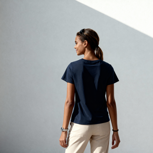 Moriche Dames T-shirt Blauw Bio-katoen en gerecycled polyester