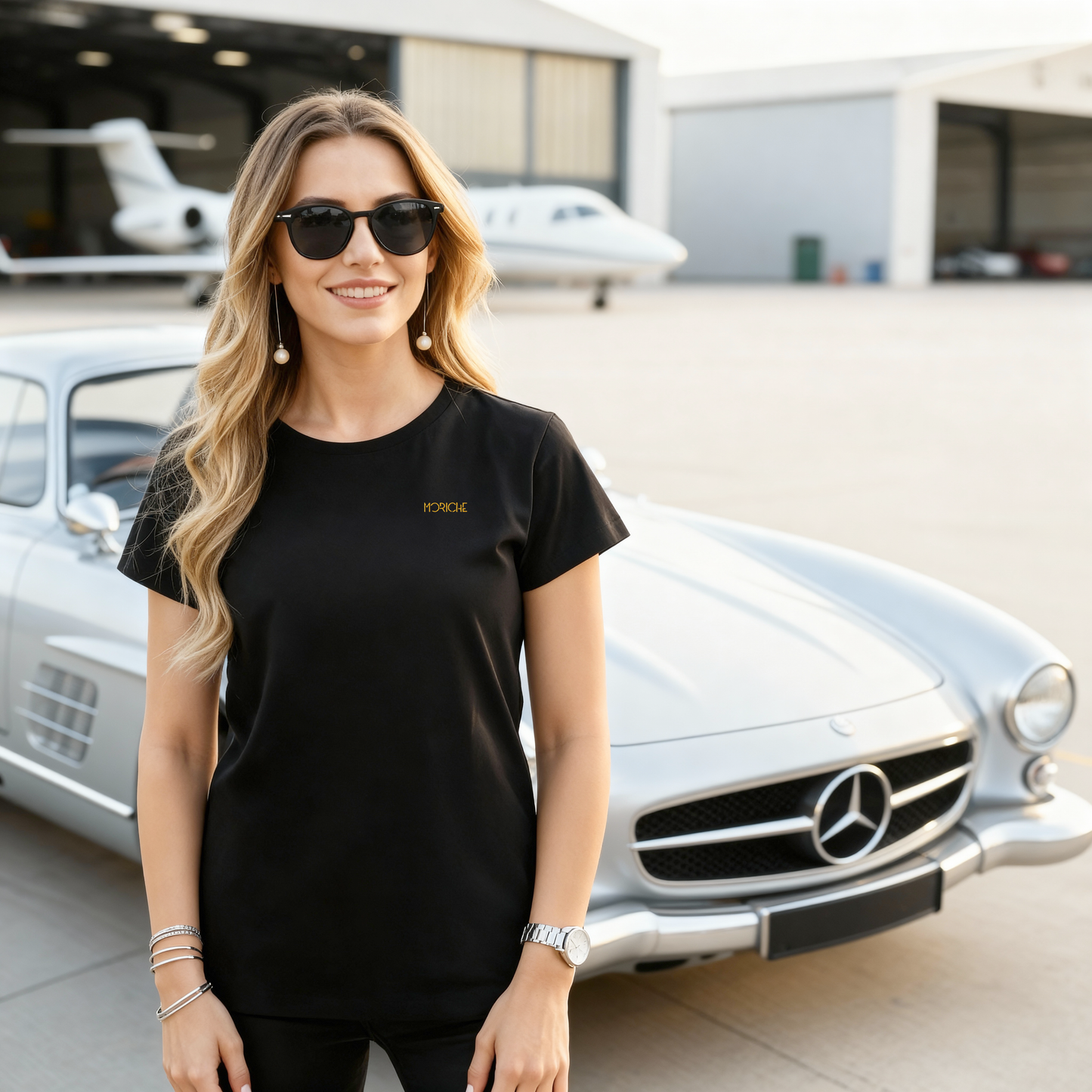 Moriche Dames T-shirt Zwart  Bio-Katoen