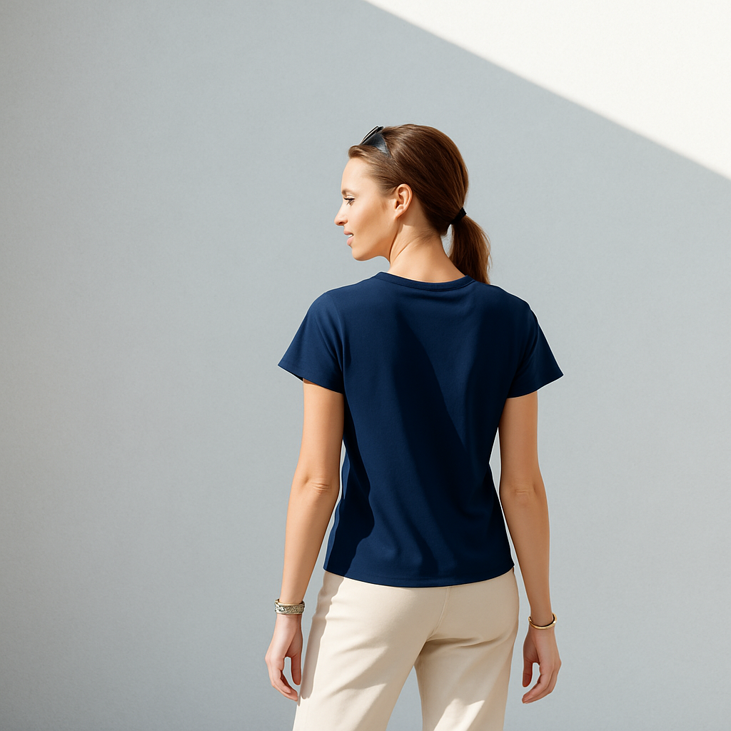 Moriche Dames T-shirt Blauw  Bio-Katoen